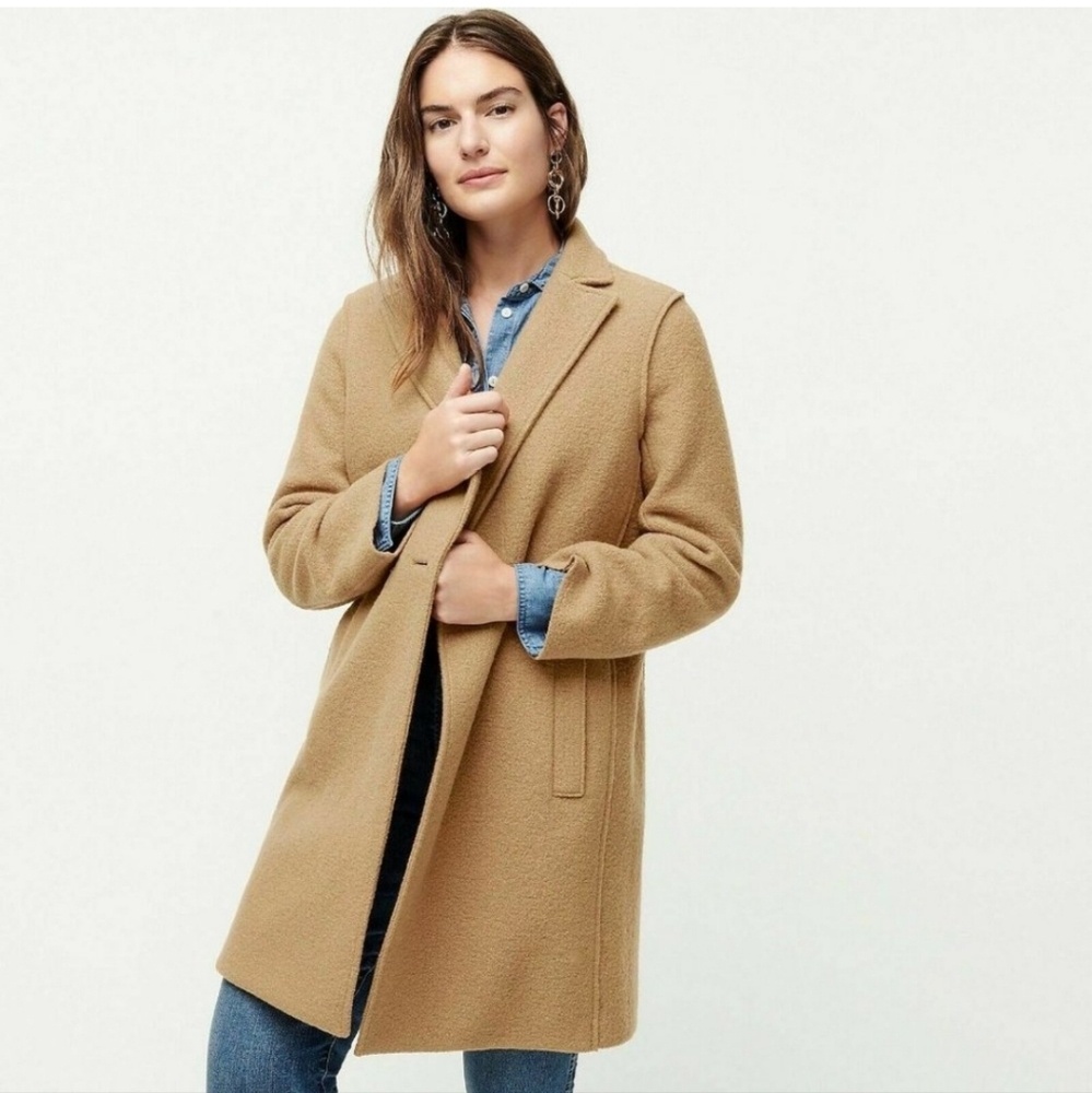 J. CREW DAPHNE TOPCOAT IN ITALIAN BOILED WOOL